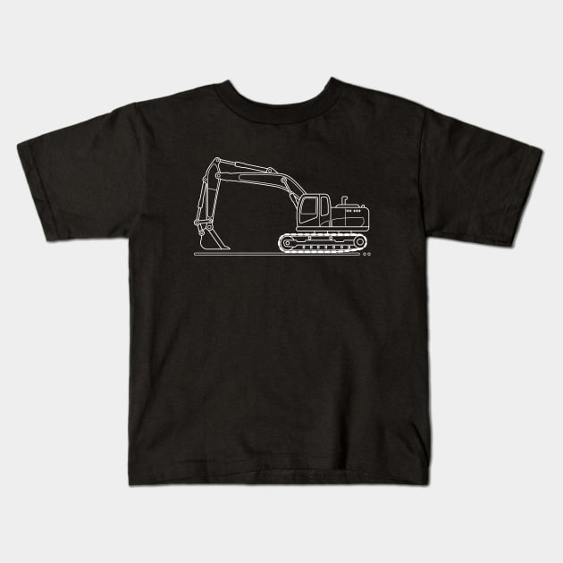 excavator W Kids T-Shirt by garistipis